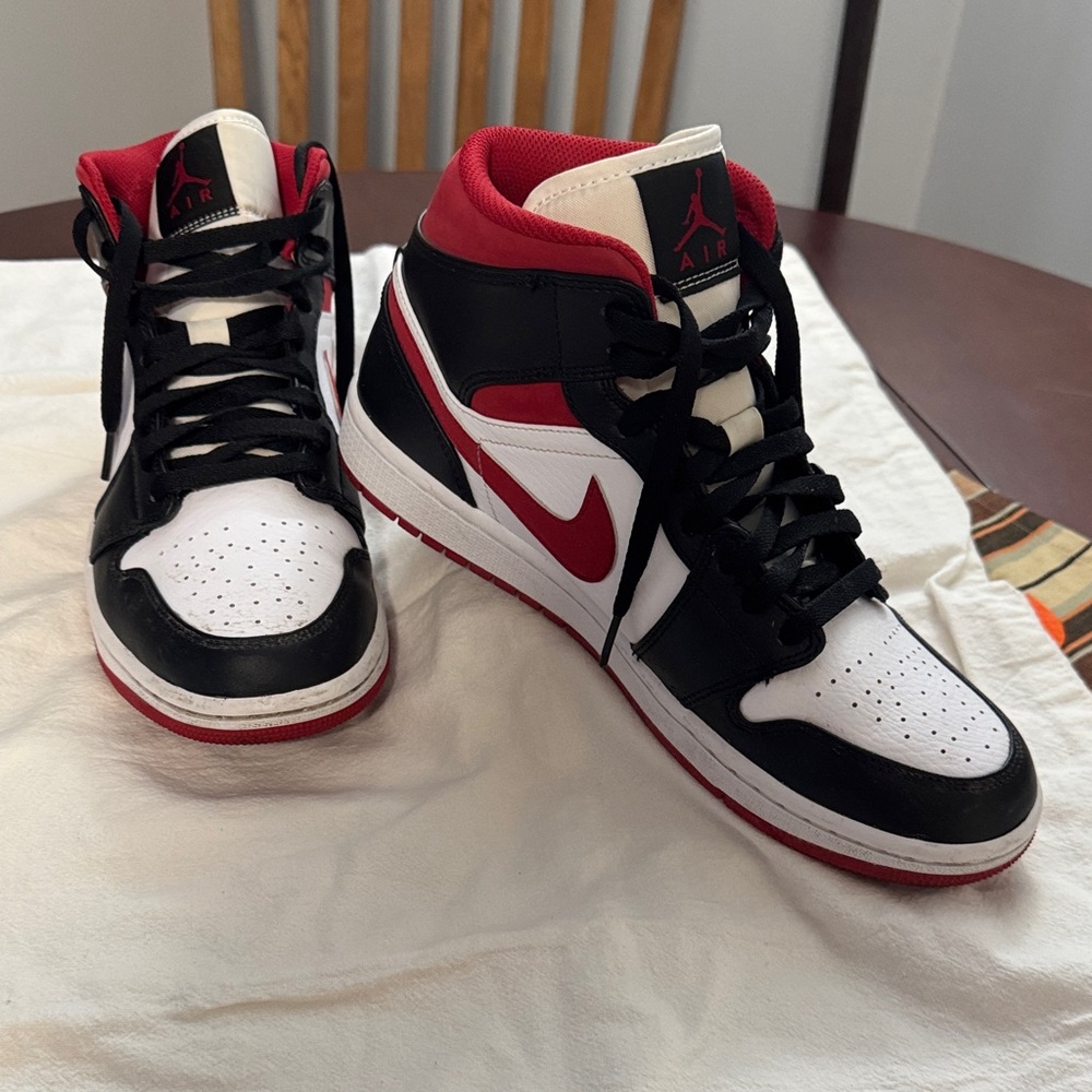 Nike Air Jordan High-Top Sneakers in Black, White, and Red